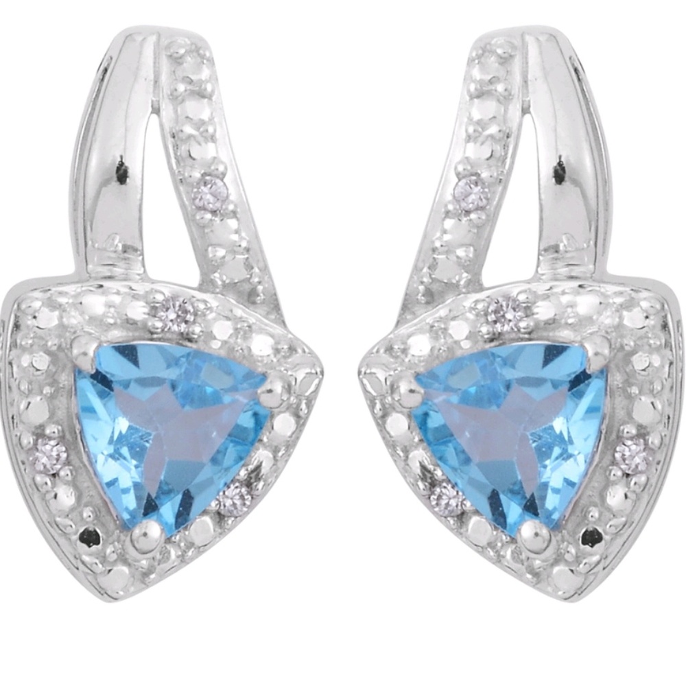 NEW!! Sky blue topaz Sterling Silver Drop Earrings